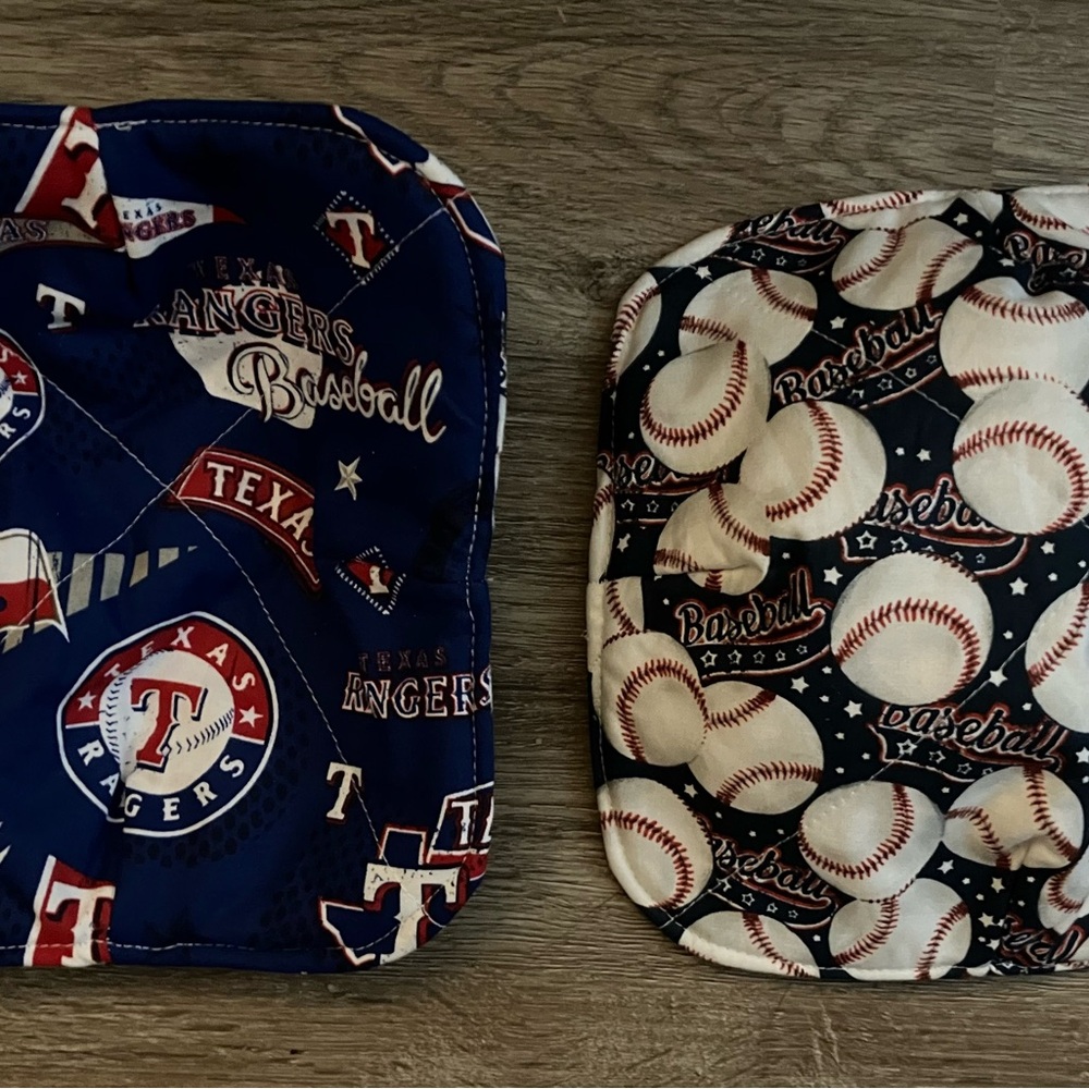Texas Rangers Baseball Themed Quilted Bowl Cozy Set of 2